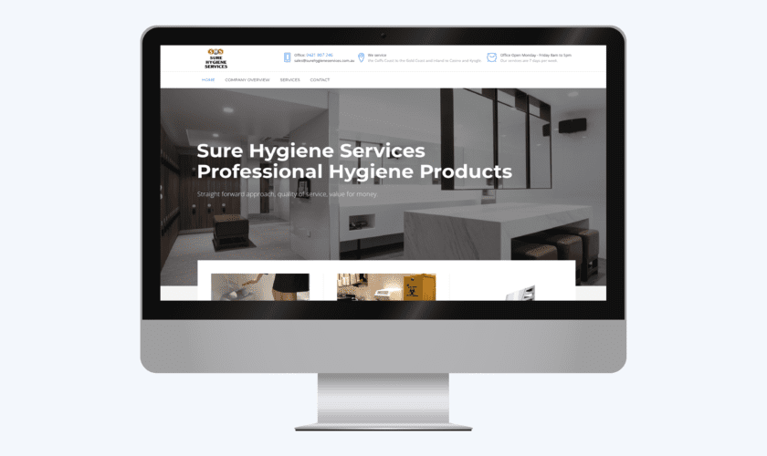 Sure Hygiene Services Designed By Skyler Digital Website Design Brisbane 840x500